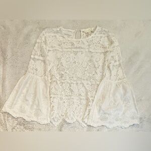 Adiva White Lace Blouse Medium